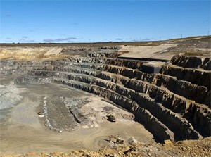 DeBeers' open pit mine near Attawapiskat
