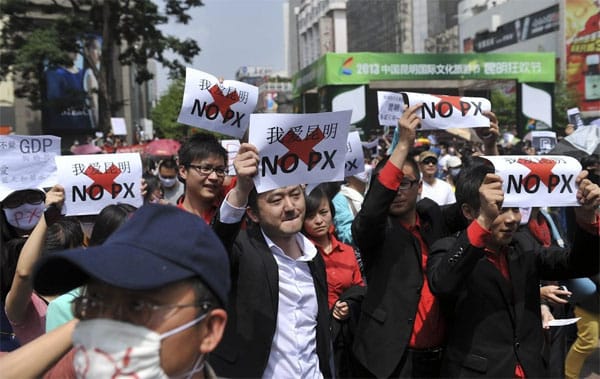 Anti-PX protest in the city of Kunming in 2013