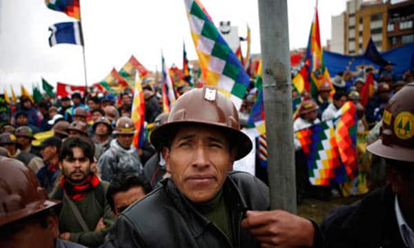 Miners rally in El Alto, Bolivia